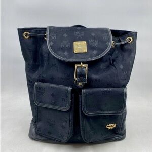 MCM Vintage Logo Canvas Drawstring Backpack München Plate + COA